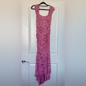Chic Pink Floral Maxi Dress